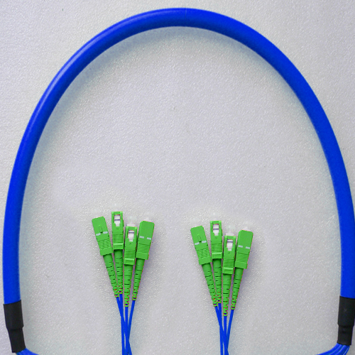 Indoor Armored 4 Fiber SC/APC to SC/APC Patch Cord 9/125 Singlemode