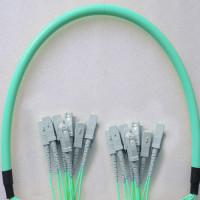 Indoor Armored 12 Fiber SC/UPC to SC/UPC Patch Cord OM3 50/125 MM