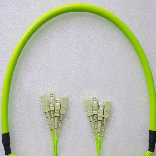 Indoor Armored 4 Fiber SC/UPC to SC/UPC Patch Cord OM5 50/125 MM