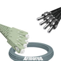 Indoor Armored 4 Fiber SC/UPC to SMA905/UPC Patch Cord 62.5/125 MM