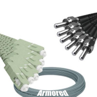 Indoor Armored 6 Fiber SC/UPC to SMA905/UPC Patch Cord 62.5/125 MM