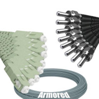 Indoor Armored 8 Fiber SC/UPC to SMA905/UPC Patch Cord 62.5/125 MM