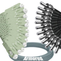 Indoor Armored 12 Fiber SC/UPC to SMA905/UPC Patch Cord 50/125 MM