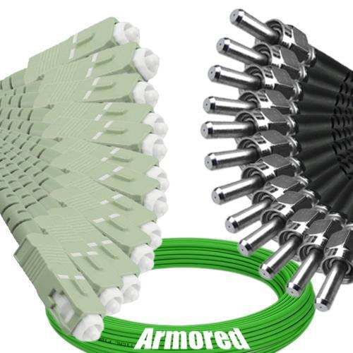 Indoor Armored 12 Fiber SC/UPC to SMA905/UPC Patch Cord OM5 50/125 MM