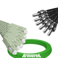 Indoor Armored 6 Fiber SC/UPC to SMA905/UPC Patch Cord OM5 50/125 MM