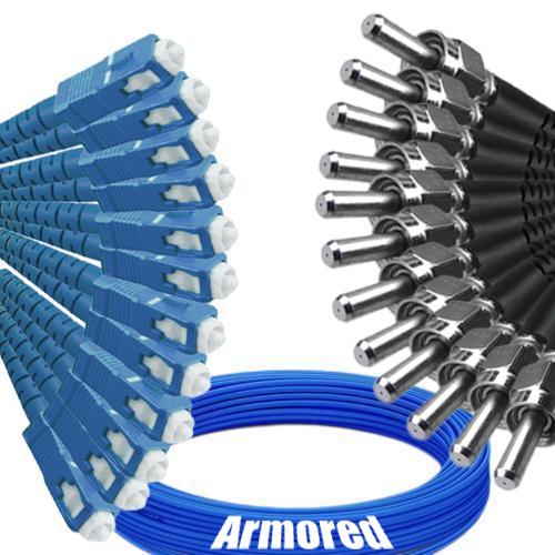 Indoor Armored 12 Fiber SC/UPC to SMA905/UPC Patch Cord 9/125 SM