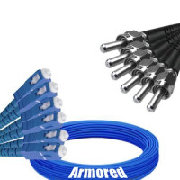 Indoor Armored 6 Fiber SC/UPC to SMA905/UPC Patch Cord 9/125 SM