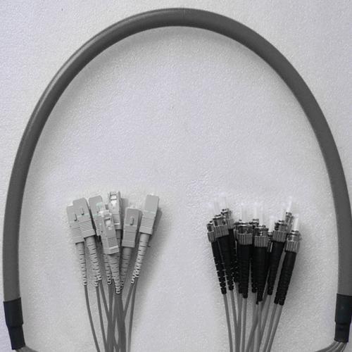 Indoor Armored 12 Fiber SC/UPC to ST/UPC Patch Cord 62.5/125 Multimode