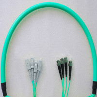 Indoor Armored 4 Fiber SC/UPC to ST/UPC Patch Cord OM3 50/125 MM