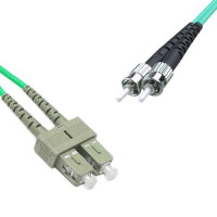 Indoor Armored Duplex SC/UPC to ST/UPC Patch Cord OM3 50/125 Multimode