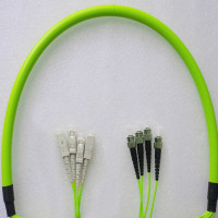Indoor Armored 4 Fiber SC/UPC to ST/UPC Patch Cord OM5 50/125 MM