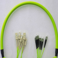 Indoor Armored 6 Fiber SC/UPC to ST/UPC Patch Cord OM5 50/125 MM