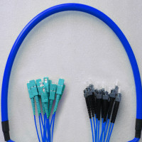 Indoor Armored 12 Fiber SC/UPC to ST/UPC Patch Cord 9/125 Singlemode