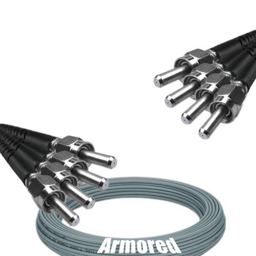 Indoor Armored 4 Fiber SMA905/UPC to SMA905/UPC Patch Cord 62.5/125 MM
