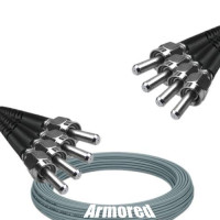 Indoor Armored 4 Fiber SMA905/UPC to SMA905/UPC Patch Cord 50/125 MM