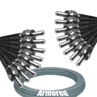 Indoor Armored 8 Fiber SMA905/UPC to SMA905/UPC Patch Cord 50/125 MM