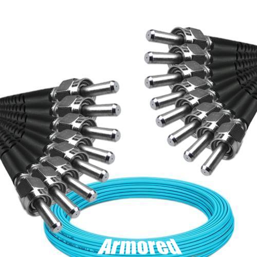 Indoor Armored 8 Fiber SMA905/UPC-SMA905/UPC Patch Cord OM3 50/125 MM
