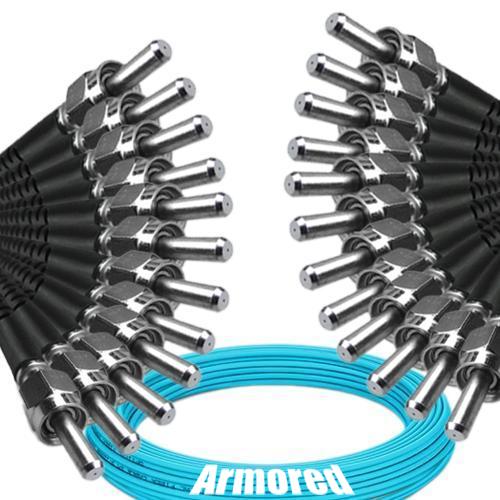 Indoor Armored 12 Fiber SMA905/UPC-SMA905/UPC Patch Cord OM4 50/125 MM