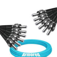 Indoor Armored 6 Fiber SMA905/UPC-SMA905/UPC Patch Cord OM4 50/125 MM