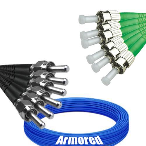 Indoor Armored 6 Fiber SMA905/UPC to ST/APC Patch Cord 9/125 SM