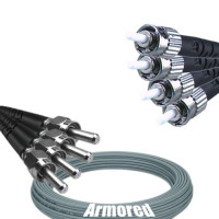 Indoor Armored 4 Fiber SMA905/UPC to ST/UPC Patch Cord 62.5/125 MM