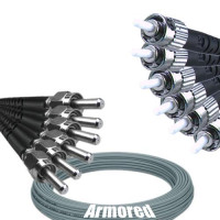 Indoor Armored 6 Fiber SMA905/UPC to ST/UPC Patch Cord 62.5/125 MM
