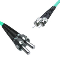 Indoor Armored Duplex SMA905/UPC to ST/UPC Patch Cord OM3 50/125 MM