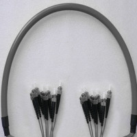 Indoor Armored 8 Fiber ST/UPC to ST/UPC Patch Cord 50/125 Multimode