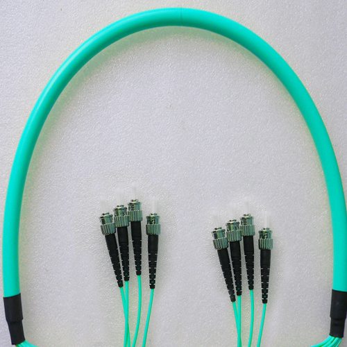 Indoor Armored 4 Fiber ST/UPC to ST/UPC Patch Cord OM3 50/125 MM