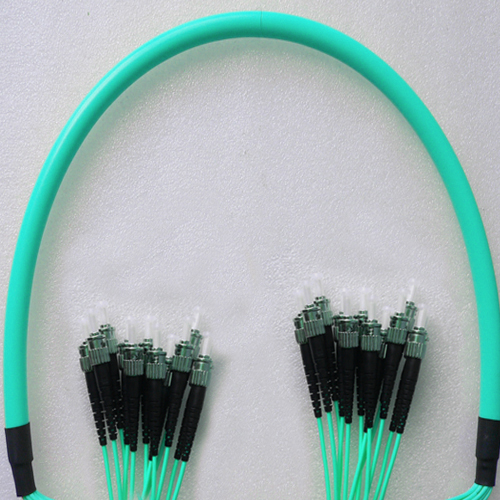 Indoor Armored 12 Fiber ST/UPC to ST/UPC Patch Cord OM4 50/125 MM