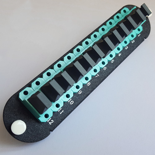 144 Fiber MPO CCH Compatible Adapter Panel Key Up-Down Aqua 12 Port