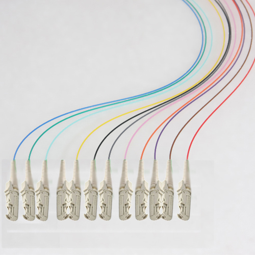 12 Fiber E2000/UPC Color Coded Pigtails OM5 50/125 Multimode