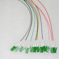 12 Fiber LC/APC Color Coded Pigtails OS2 9/125 Singlemode