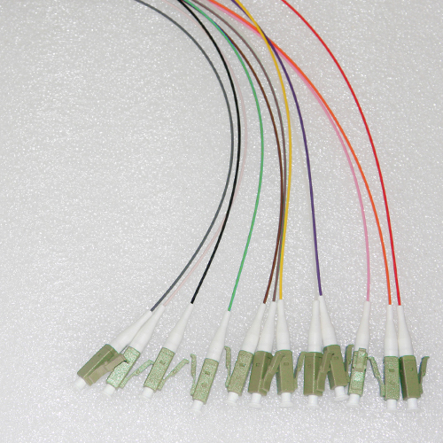 12 Fiber LC/UPC Color Coded Pigtails OM4 50/125 Multimode