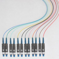 12 Fiber MU/UPC Color Coded Pigtails OM2 50/125 Multimode
