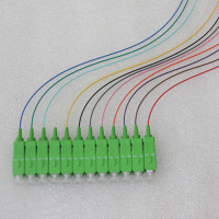 12 Fiber SC/APC Color Coded Pigtails OS2 9/125 Singlemode