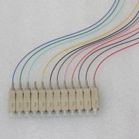12 Fiber SC/UPC Color Coded Pigtails OM1 62.5/125 Multimode