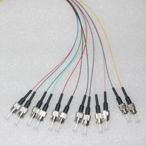 12 Fiber ST/UPC Color Coded Pigtails OM4 50/125 Multimode