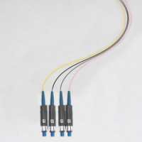 4 Fiber MU/UPC Color Coded Pigtails OS2 9/125 Singlemode