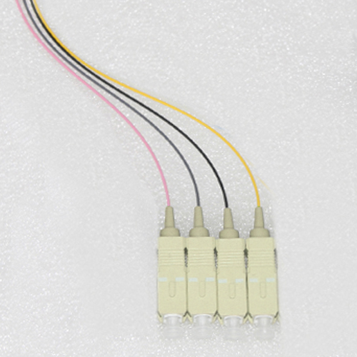 4 Fiber SC/UPC Color Coded Pigtails OM3 50/125 Multimode