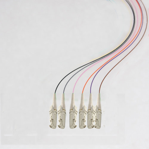 6 Fiber E2000/UPC Color Coded Pigtails OM3 50/125 Multimode