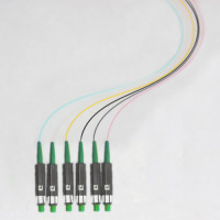6 Fiber MU/APC Color Coded Pigtails OS2 9/125 Singlemode