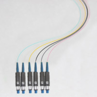 6 Fiber MU/UPC Color Coded Pigtails OM4 50/125 Multimode