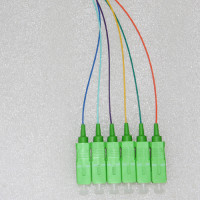 6 Fiber SC/APC Color Coded Pigtails OS2 9/125 Singlemode