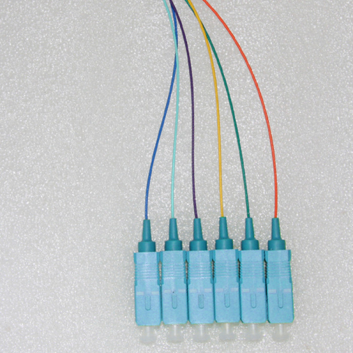 6 Fiber SC/UPC Color Coded Pigtails OS2 9/125 Singlemode