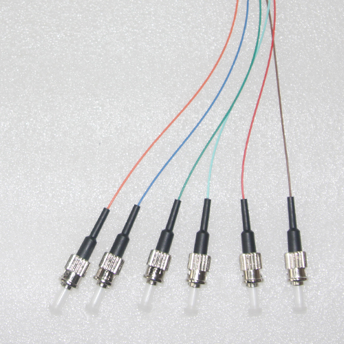 6 Fiber ST/UPC Color Coded Pigtails OM3 50/125 Multimode