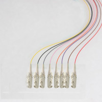 8 Fiber E2000/UPC Color Coded Pigtails OM3 50/125 Multimode