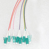 8 Fiber LC/UPC Color Coded Pigtails OS2 9/125 Singlemode