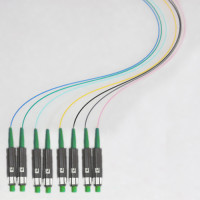 8 Fiber MU/APC Color Coded Pigtails OS2 9/125 Singlemode