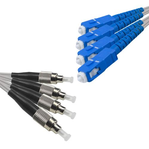 Indoor Drop Cable 4 Fiber FC/UPC to SC/UPC G657A 9/125 Singlemode